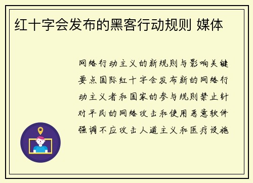 红十字会发布的黑客行动规则 媒体