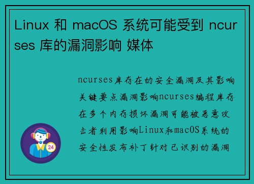 Linux 和 macOS 系统可能受到 ncurses 库的漏洞影响 媒体